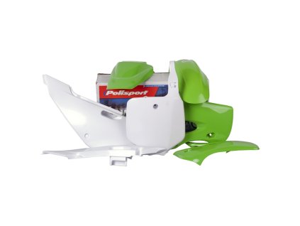 POLISPORT Sada plastov Kawasaki KLX 110 '02-'09 zelená/biela OEM
