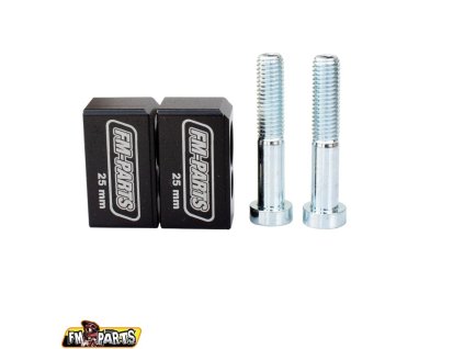 FM-PARTS Podložky na zvýšenie riadidiel 25 mm KTM/Husqvarna/Gasgas čierne