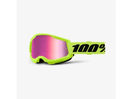 100% Okuliare Strata 2 – žlté fluo, ružové zrkadlové sklo