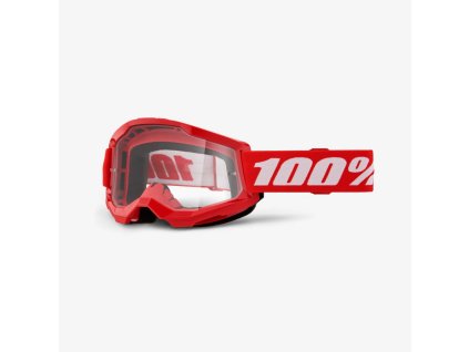 100% Okuliare Strata 2 – červené/biele, číre sklo
