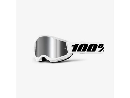 100% Okuliare Strata 2 – biele/čierne, strieborné zrkadlové sklo