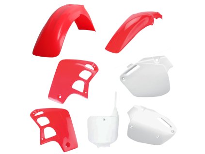 POLISPORT Sada plastov Honda CR 500 '95-'04 OEM červená Fluo-R biela