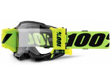 100% Okuliare Accuri 2 Forecast Roll-Off – žlté fluo/čierne, číre sklo