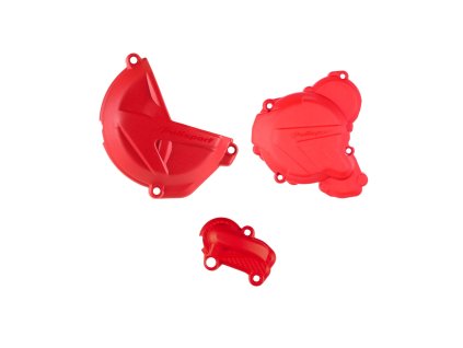 POLISPORT Sada krytov motora (zapaľovanie, spojka, vodná pumpa) Gas Gas EC 250/300 (21–23) červená