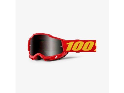 100% Okuliare Accuri 2 Enduro MTB – červené/žlté, dvojité číre sklo