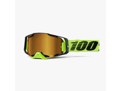 100% Okuliare Armega – žlté fluo/čierne, zlaté zrkadlové sklo