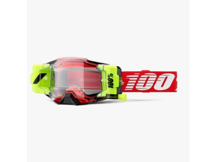 100% Okuliare Armega Forecast Roll-Off Red - červené/biele/žlté fluo