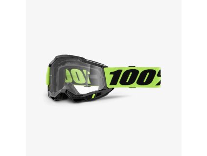 100% Okuliare Accuri 2 - žlté fluo/čierne, číre sklo