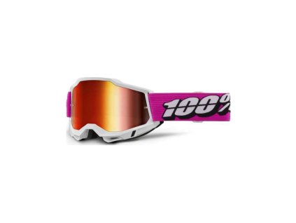 100% Okuliare Accuri 2 Roy – biele/ružové, červené zrkadlové sklo