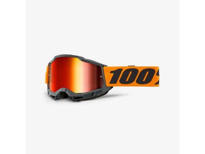100% Okuliare Accuri 2 – čierne/oranžové, červené zrkadlové sklo