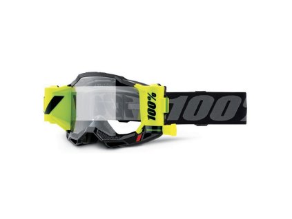 100% Okuliare Accuri 2 Forecast Roll-Off Black - čierne/sivé/žlté fluo číre sklo
