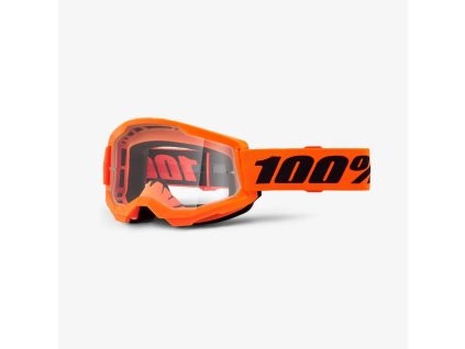 100% Okuliare Strata 2 – oranžové fluo, číre sklo
