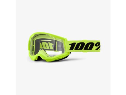 100% Okuliare Strata 2 – žlté fluo/čierne, číre sklo
