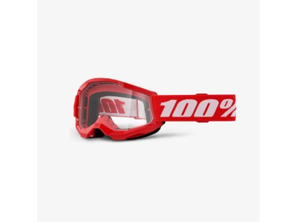 100% Detské okuliare Strata 2 – červené/biele, číre sklo