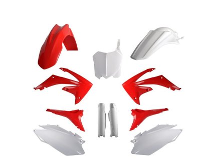 POLISPORT Sada plastov Honda CRF 250R '11-'13; CRF 450R '11-'12 červená/biela OEM