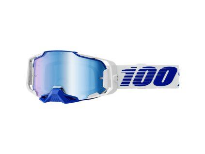 100% Okuliare Armega – modré/biele, modré zrkadlové sklo