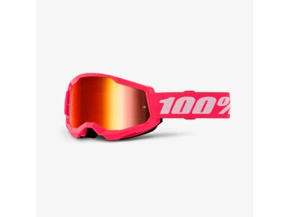 100% Okuliare Strata 2 – ružové/biele, červené zrkadlové sklo