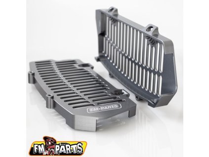 FM-PARTS Kryty chladičov hliníkové KTM/Husqvarna (20–23) – strieborné (Gun Metal)