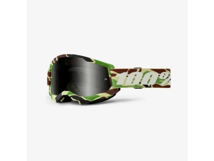 100% Okuliare Strata 2 Sand War Camo – zelené/hnedé, dymové sklo