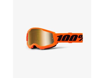 100% Detské okuliare Strata 2 – oranžové/čierne, zlaté zrkadlové sklo