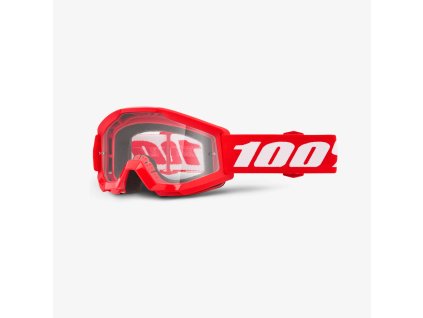 100% Detské okuliare Strata Mini – červené/čierne, číre sklo