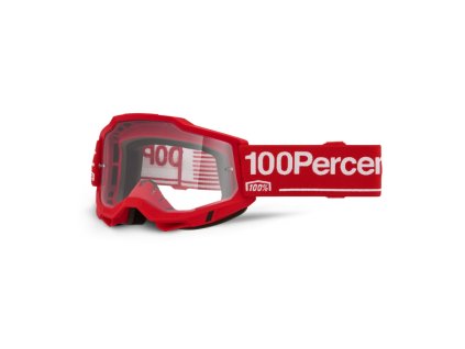 100% Okuliare Accuri 2 Wolg – červené/biele, číre sklo