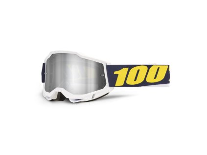 100% Okuliare Accuri 2 Torc – biele/modré/žlté, strieborné zrkadlové sklo