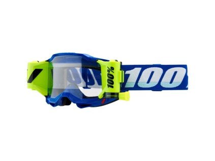 100% Okuliare Accuri 2 Forecast Roll-Off Blue - modré/biele/žlté fluo číre sklo