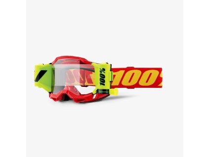 100% Okuliare Accuri 2 Forecast Roll-Off Red - červené/čierne/žlté fluo číre sklo