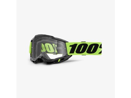 100% Detské okuliare Accuri 2 – čierne/žlté fluo, číre sklo