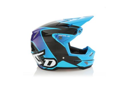 6D HELMETS prilba CROSS/Enduro model ATR-3 Wave Cyan/Blue/Purple modrá/čierna/fialová