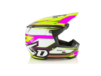 6D HELMETS Prilba cross/enduro ATR-3 Hyper Neon Pink/Yellow biela/žltá/ružová/čierna, lesklá