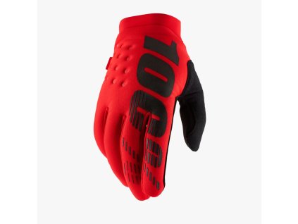 100% Rukavice CROSS/Enduro Brisker červené/čierne