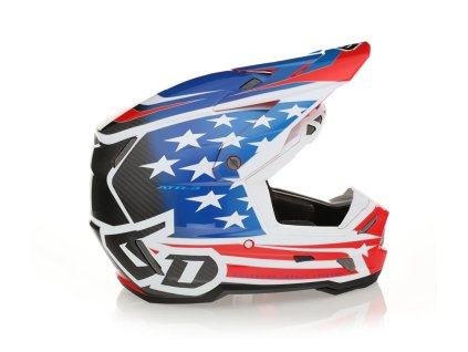 6D HELMETS Prilba cross/enduro ATR-3 Patriot červená/biela/modrá, lesklá