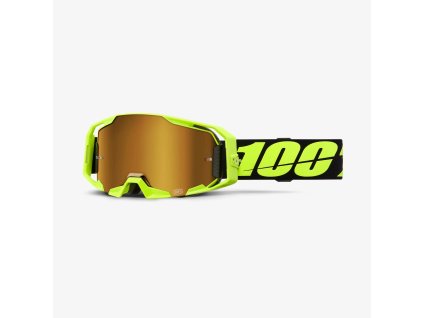 100% Okuliare Armatic – žlté fluo/čierne, zlaté zrkadlové sklo