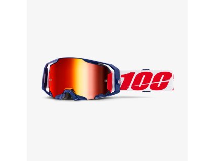 100% Okuliare Armatic Mach Z – modré/červené/biele, červené zrkadlové sklo