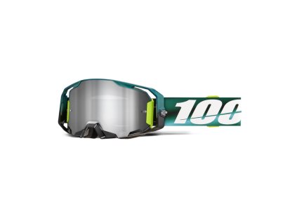 100% Okuliare Armatic Polarity – zelené/biele, strieborné zrkadlové sklo