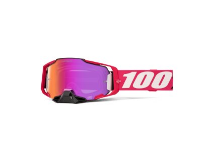 100% Okuliare Armega HiPER Kloug – ružové/biele/čierne, tmavočervené zrkadlové sklo
