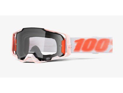 100% Okuliare Armega Tubular – biele/oranžové, číre sklo