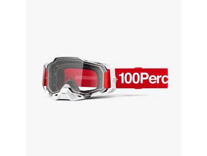 100% Okuliare Armega Corbin – červené/biele, číre sklo