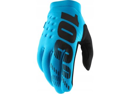 100% Rukavice CROSS/Enduro Brisker Turquoise tyrkysové