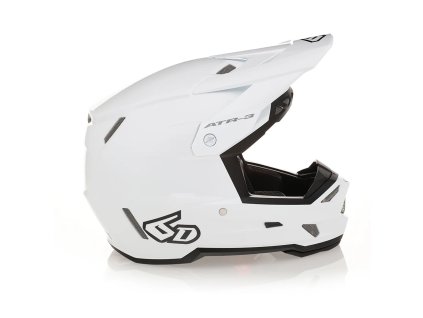 6D HELMETS Prilba cross/enduro ATR-3 Solid White FIM (FRHPhe-02) – biela, lesklá