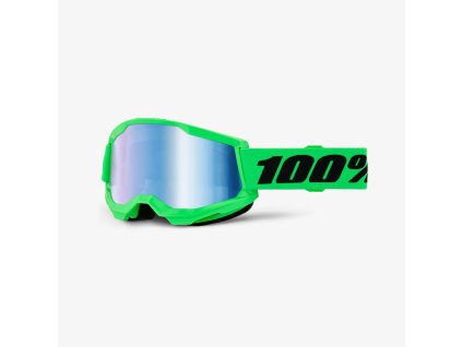 100% Okuliare Strata 2 – zelené fluo, modré zrkadlové sklo