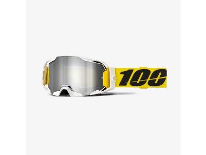 100% Okuliare Armatic Valera – žlté/biele – strieborné zrkadlo