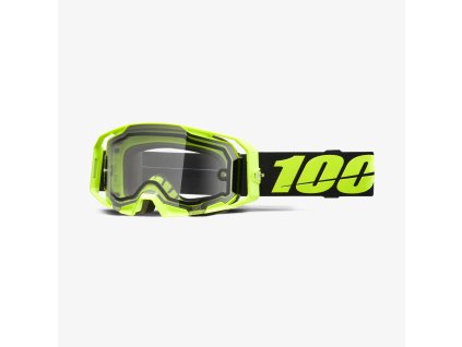 100% Okuliare Armatic Enduro Moto – žlté fluo, dvojité číre sklo