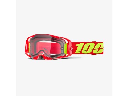 100% Okuliare Armatic Enduro Moto – červené, dvojité číre sklo