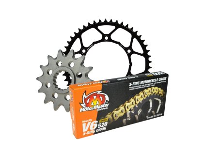 MOTO-MASTER Reťazová sada KTM/Husqvarna/Gasgas 13/50/120 reťaz V6-520G X-Ring zlatá