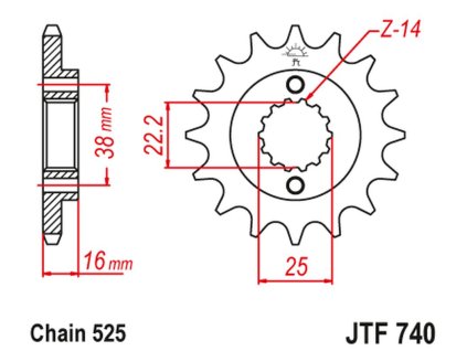 JT SPROCKETS Predná rozeta JTF740 s tlmiacou gumou 15 zubov Ducati 796/916/944/996