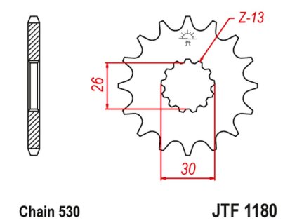 JT SPROCKETS Predná rozeta JTF1180 s tlmiacou gumou Triumph Daytona 955/SPRINT St/Sprint Gt