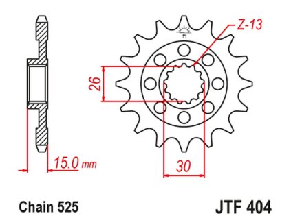 JT SPROCKETS Predná rozeta JTF404 s tlmiacou gumou 17 zubov BMW S1000RR '09-'19